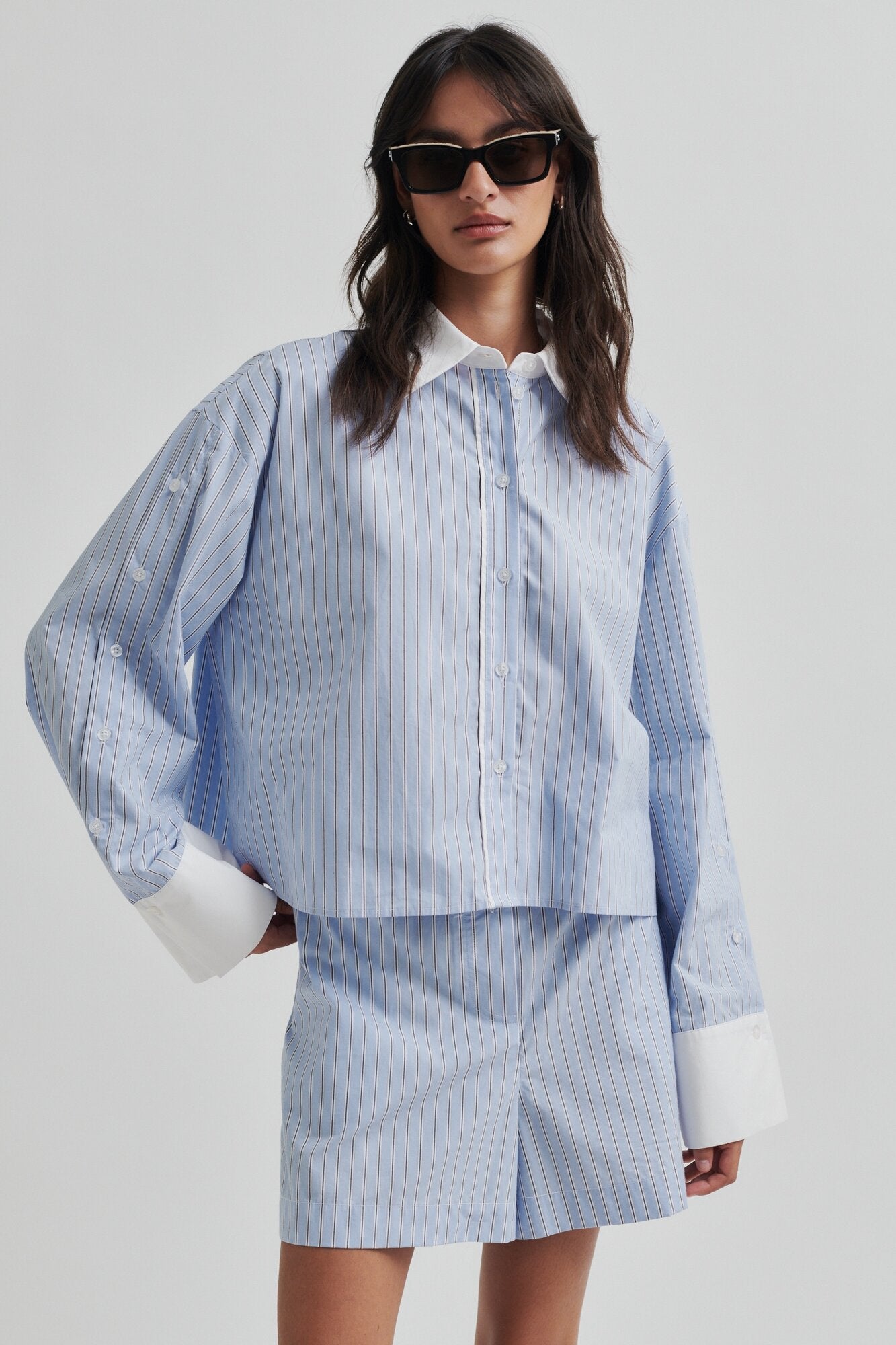 Alanis Shorts - Light Blue Stripe